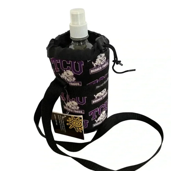 Broad Bay TCU Water Bottle Holder UNI Sport Bottles 1 Liter Insulated Cotton NWT - Picture 4 of 5